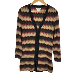 Misook Zig Zag Cardigan Sweater M